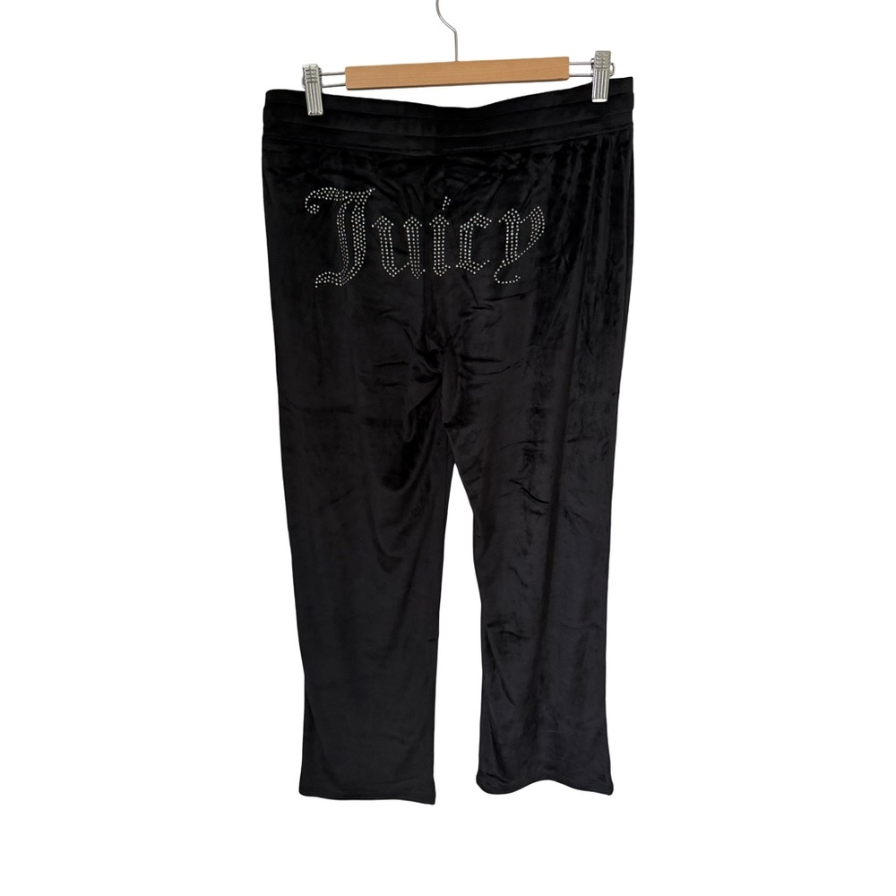 Juicy Couture Black Velour Bling Rhinestone Pajama Set NWT Size L - Picture 3 of 7